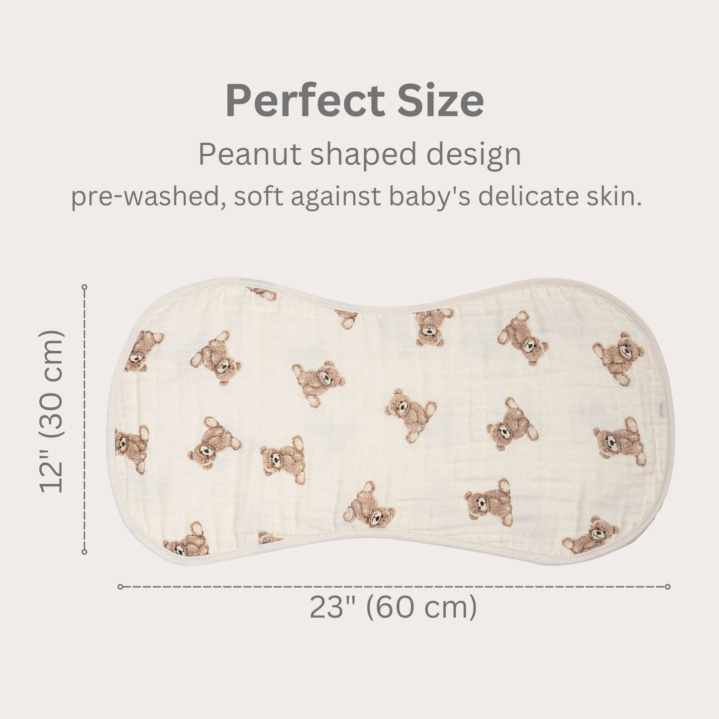 Bamboo Muslin Burp Cloth Set - Teddy/Taupe