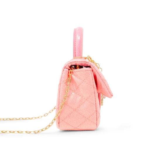 Sparkle Top Handle Handbag- Bubblegum