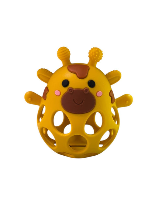 Silicone 3D Giraffe Teether- Mustard