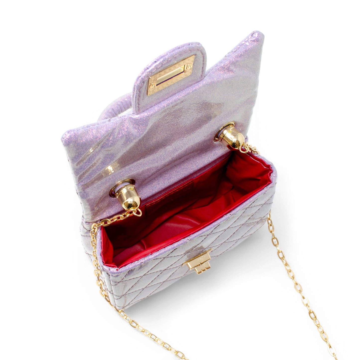 Sparkle Top Handle Handbag- Purple