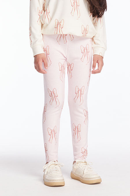 Bow Print Legging - Pink