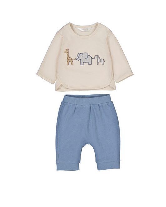 Knit Set - Blue Animal Parade