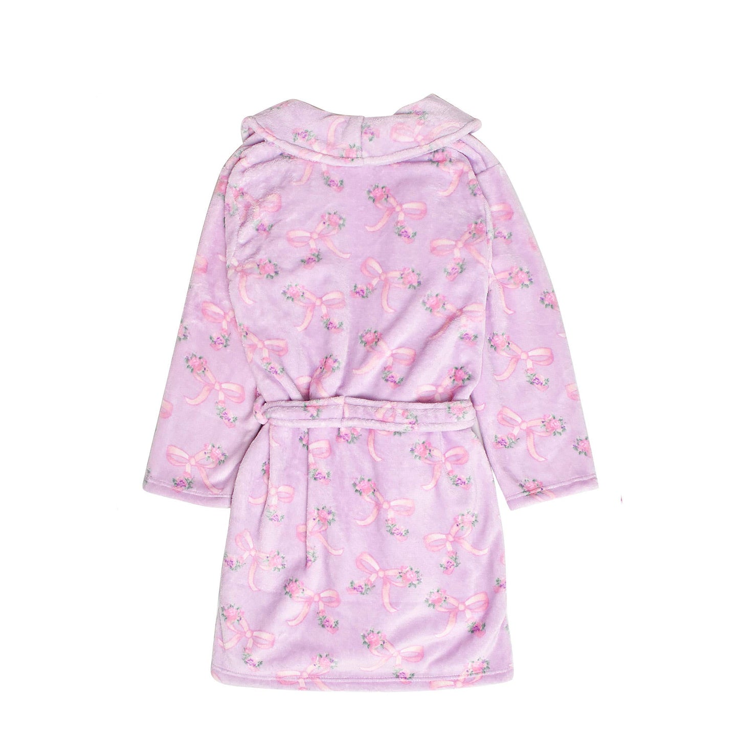 Bath Robe- Orchid Floral Bow Print (size 7/8)