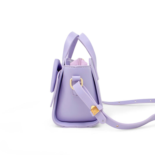 Bow Baguette Handbag- Purple