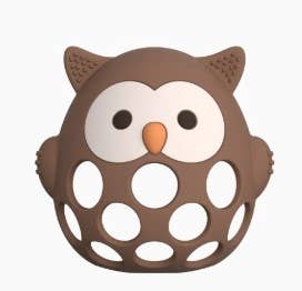 Silicone 3D Owl Teether- Chocolate