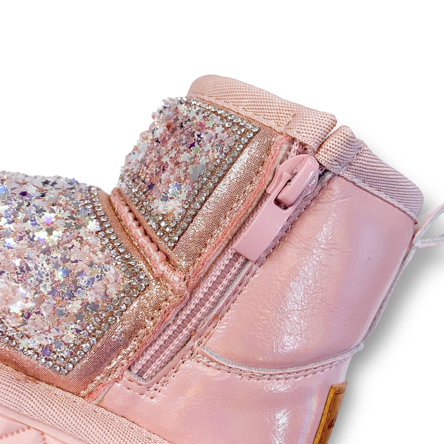 Mini Star Sequin Boots- Pink