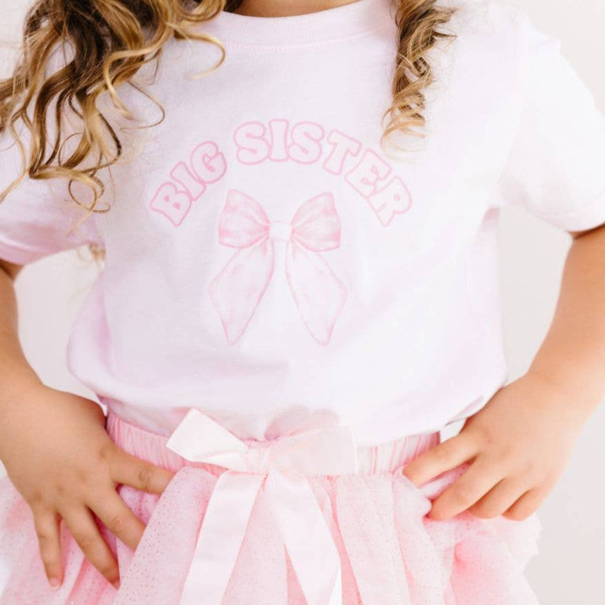 Big Sister Bow T-Shirt - Pink