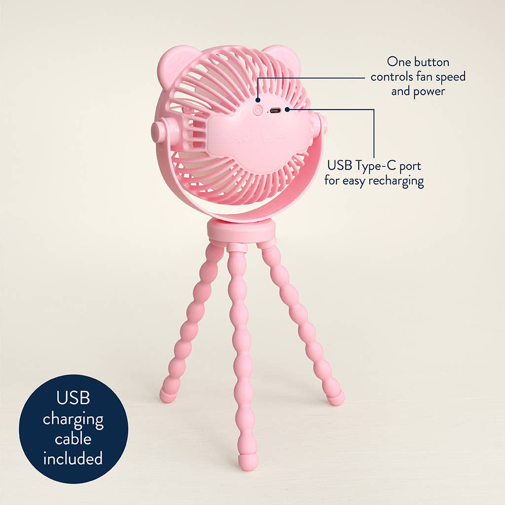 Itzy Breeze 3-Speed Stroller Fan- Pink