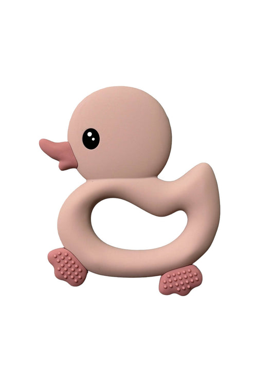 Silicone Ducky Teether - Misty Rose