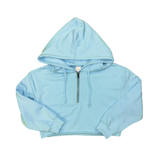 Cloud 3/4 Zip Hoodie - Cloud Blue