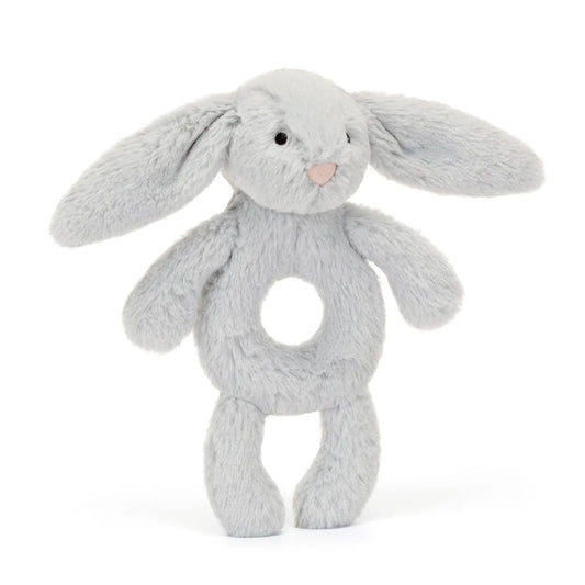 Ring Rattle - Bashful Silver Bunny