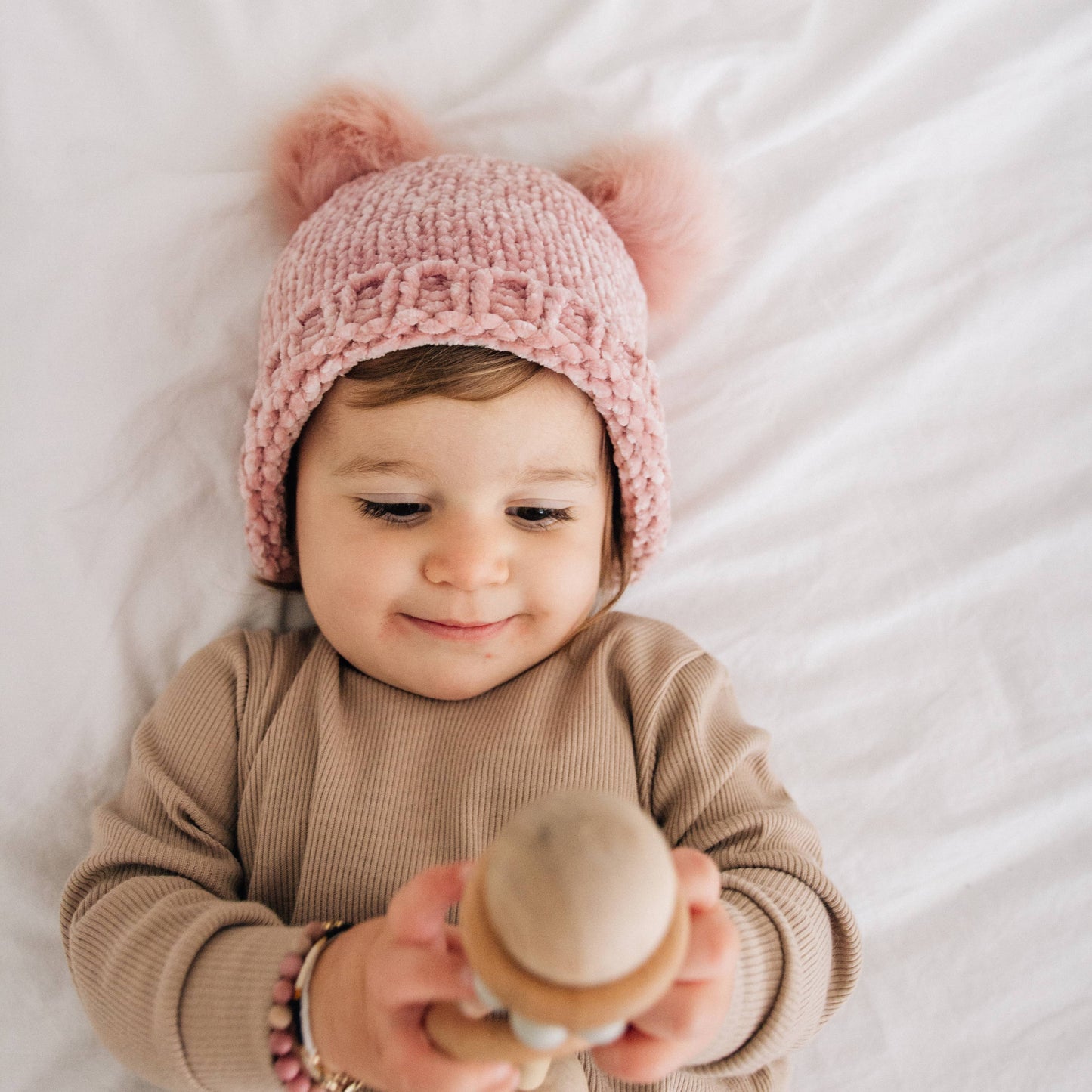 Rosy Chenille Beanie Hat