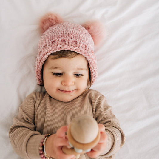 Rosy Chenille Beanie Hat
