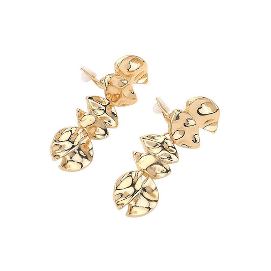 Gold Dangle Clip On Earrings