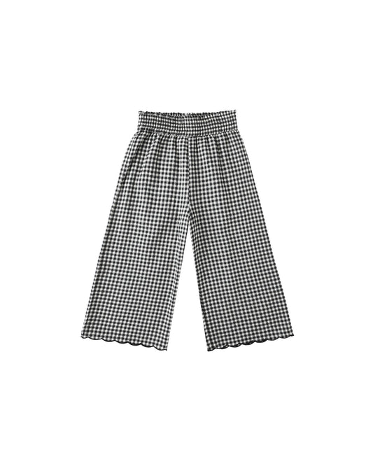 Wide Leg Pant- Black Gingham