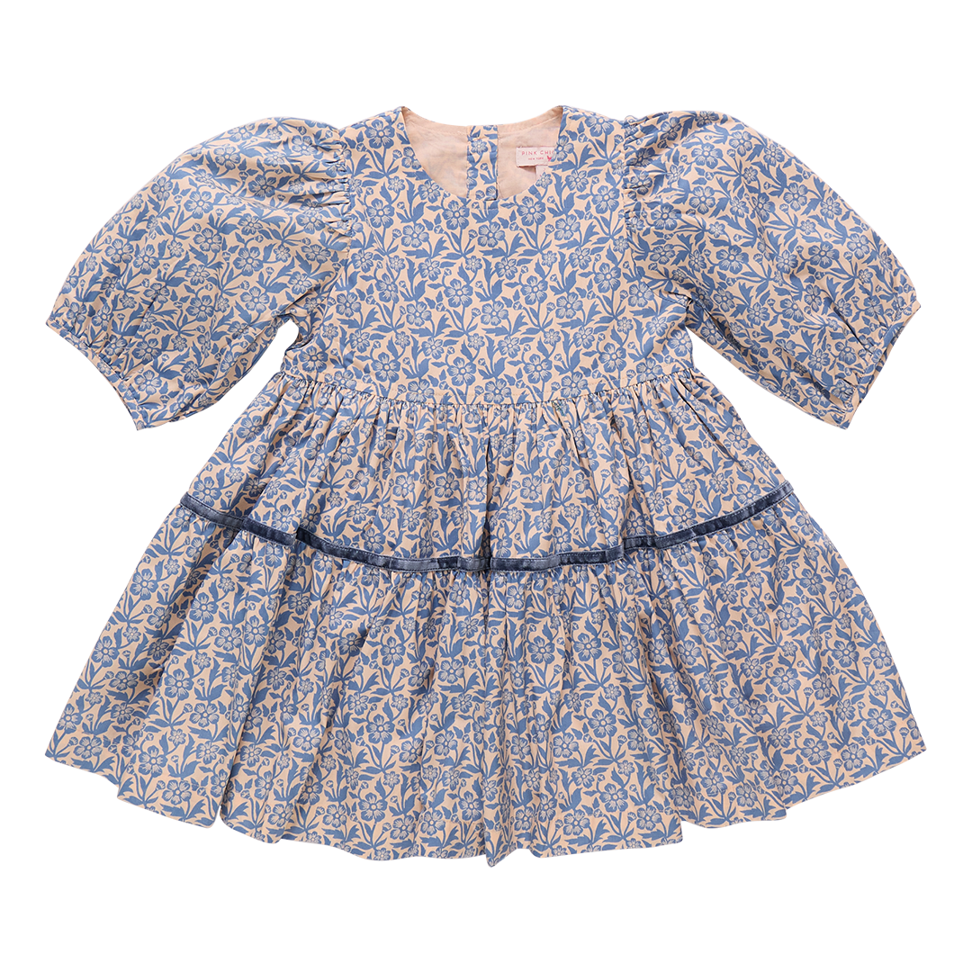 Maribelle Dress- Blue Climbing Floral
