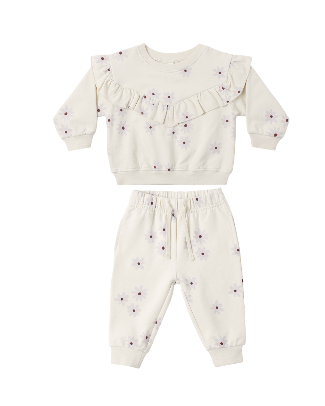 QM Ruffle Fleece Set- Blue Daisy