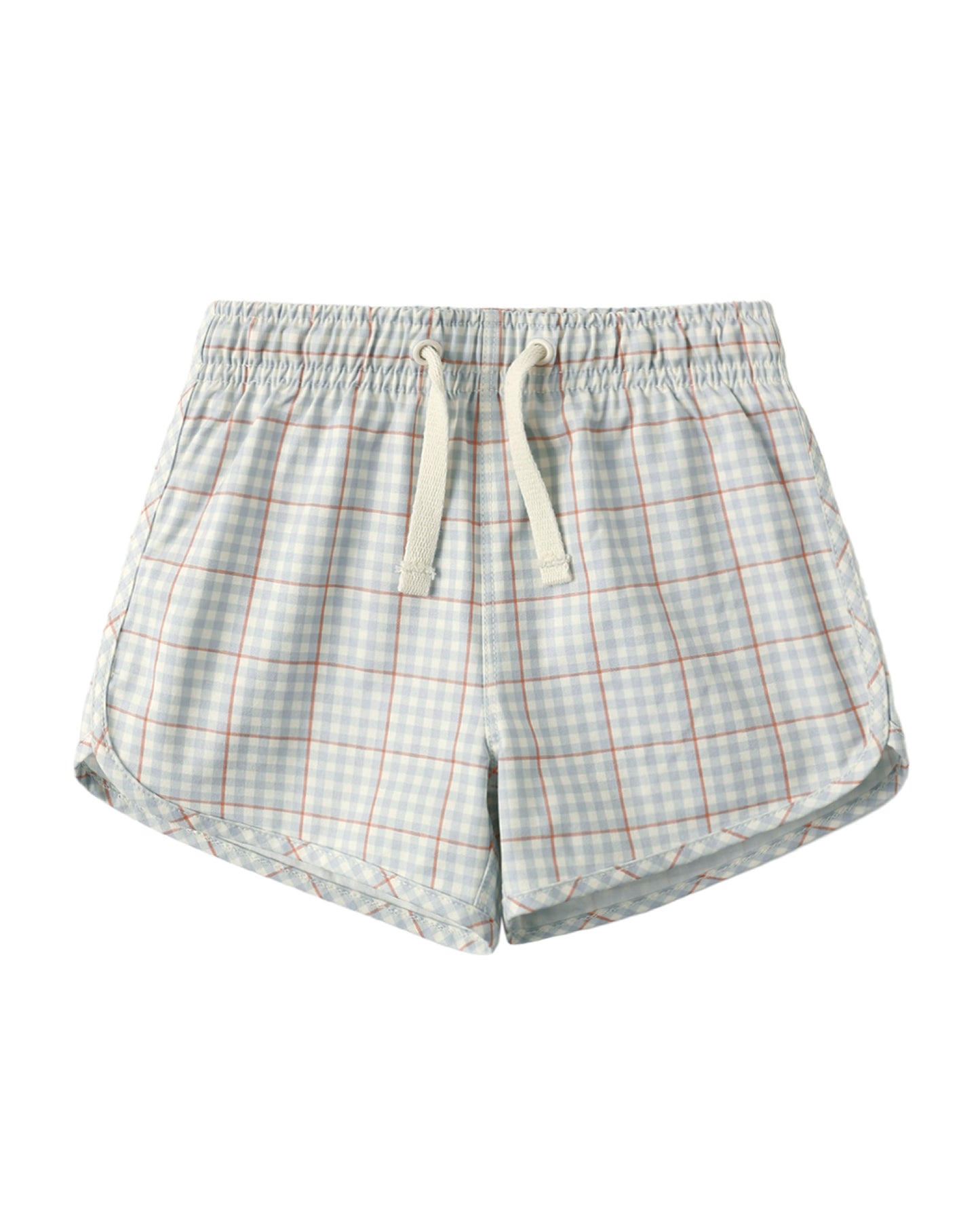 Swim Trunk- Lt Blue Plaid