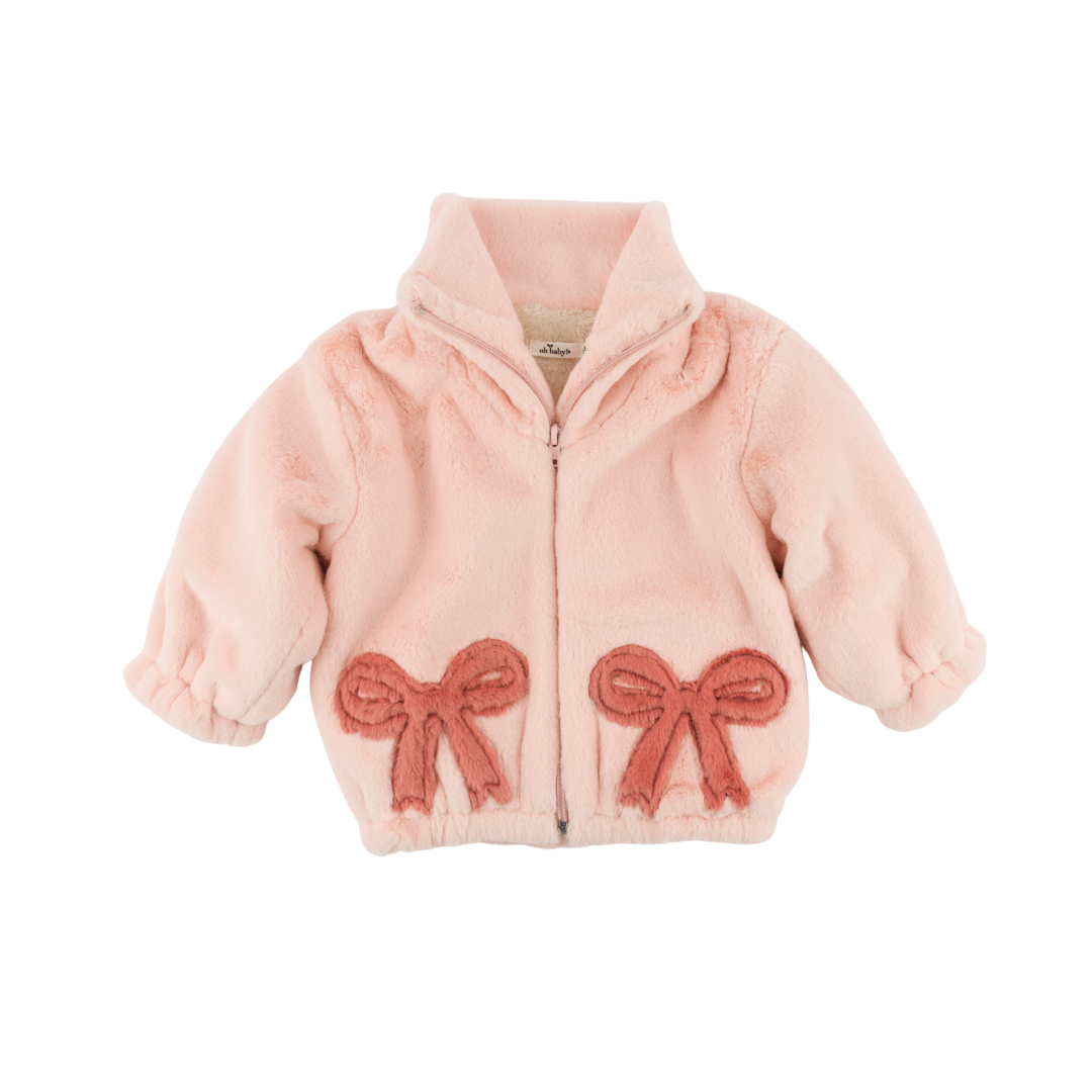 Bows Faux Fur Jacket