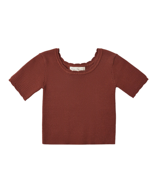 Scallop Tee- Brick