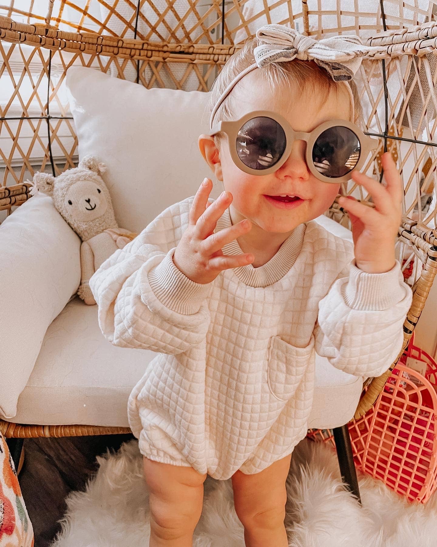 Kids Sunglasses Round - Taupe