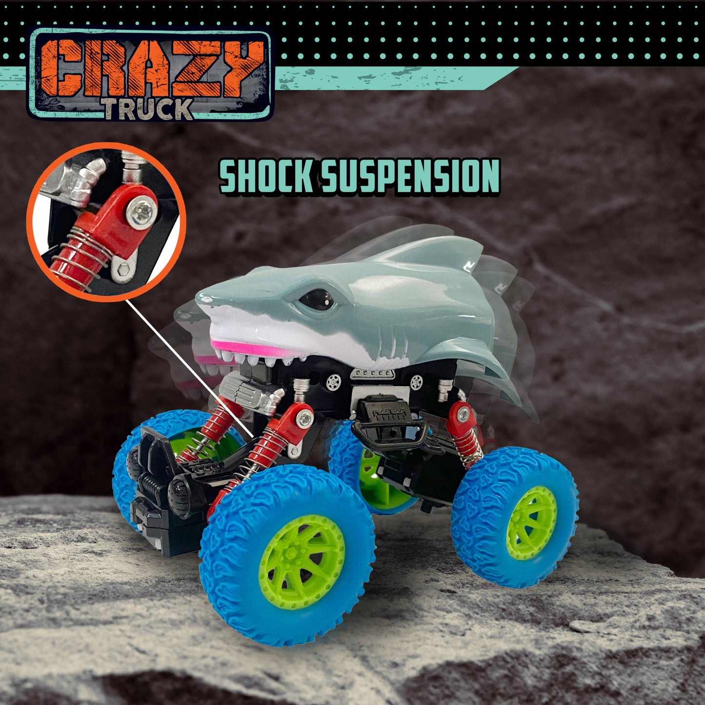 Crazy Truck - Pull Back Shark Truck - Blue