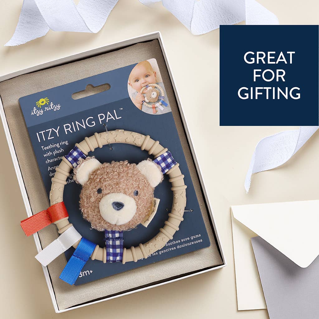 Itzy Ring Pal- Taupe Bear