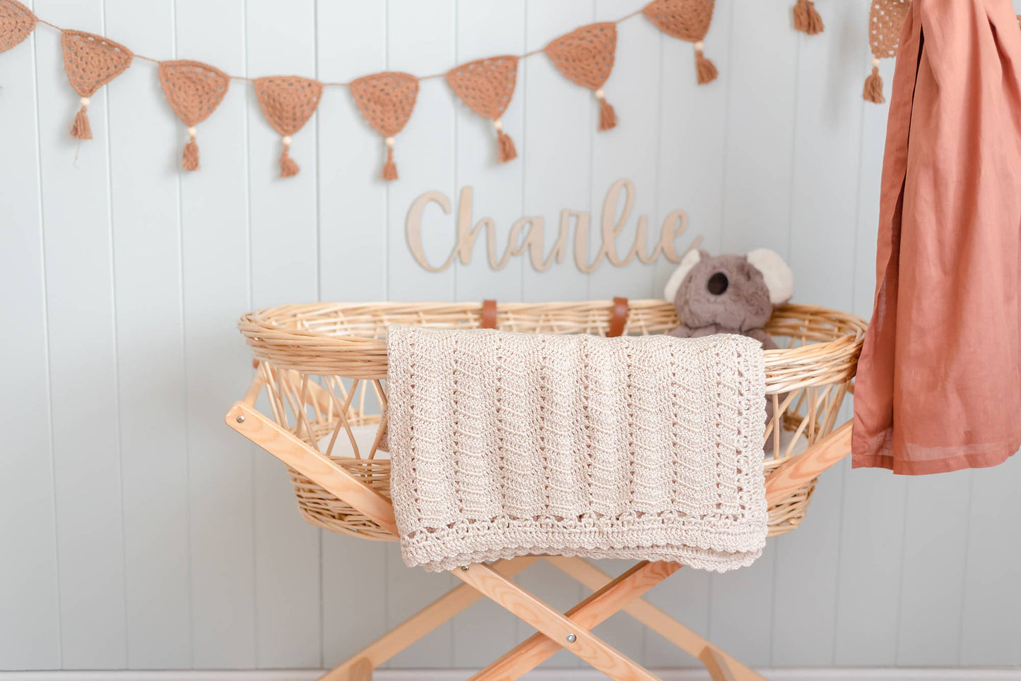 Peach Crochet Baby Blanket