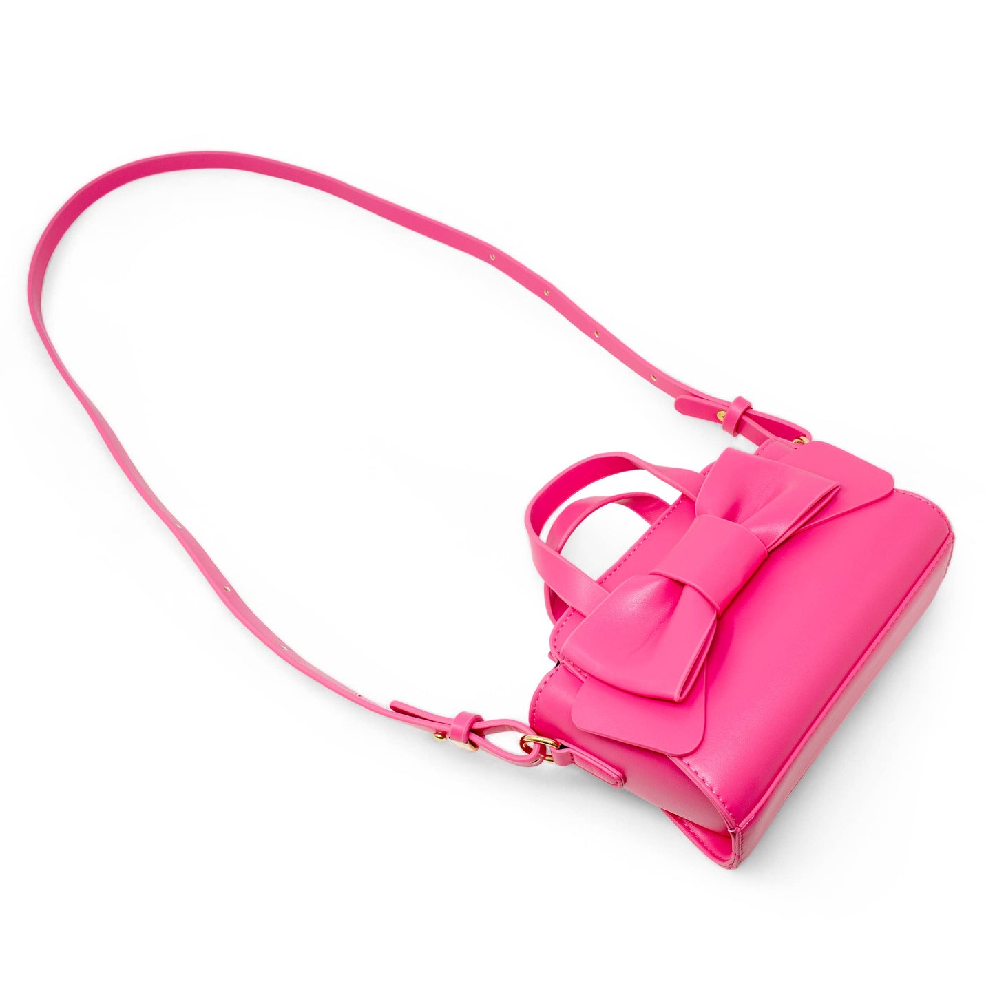 Bow Baguette Handbag- Hot Pink