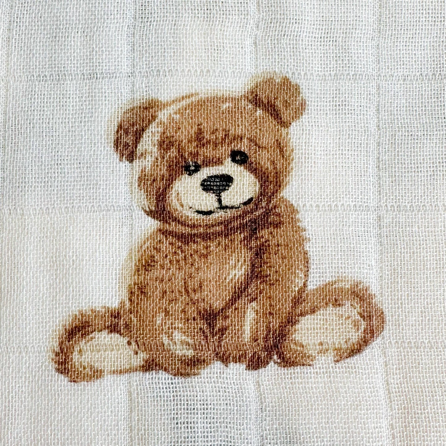 Muslin Swaddle Blanket - Teddy Bear