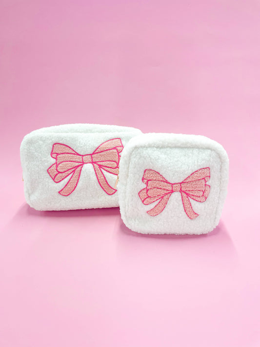 Pink Bow Cosmetic Bag