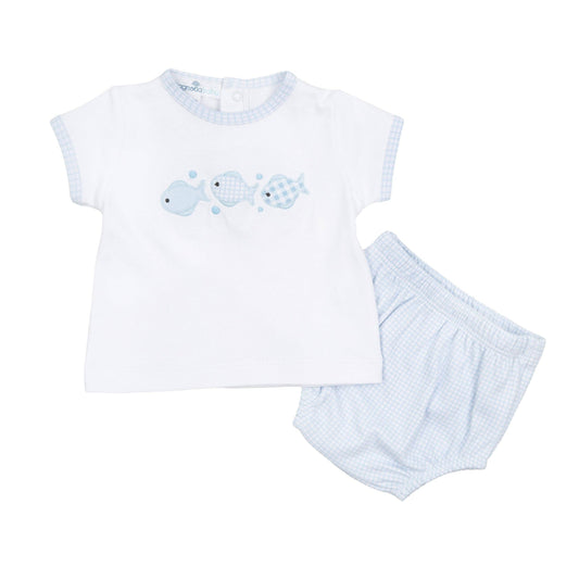 Fish Applique Diaper Cover Set