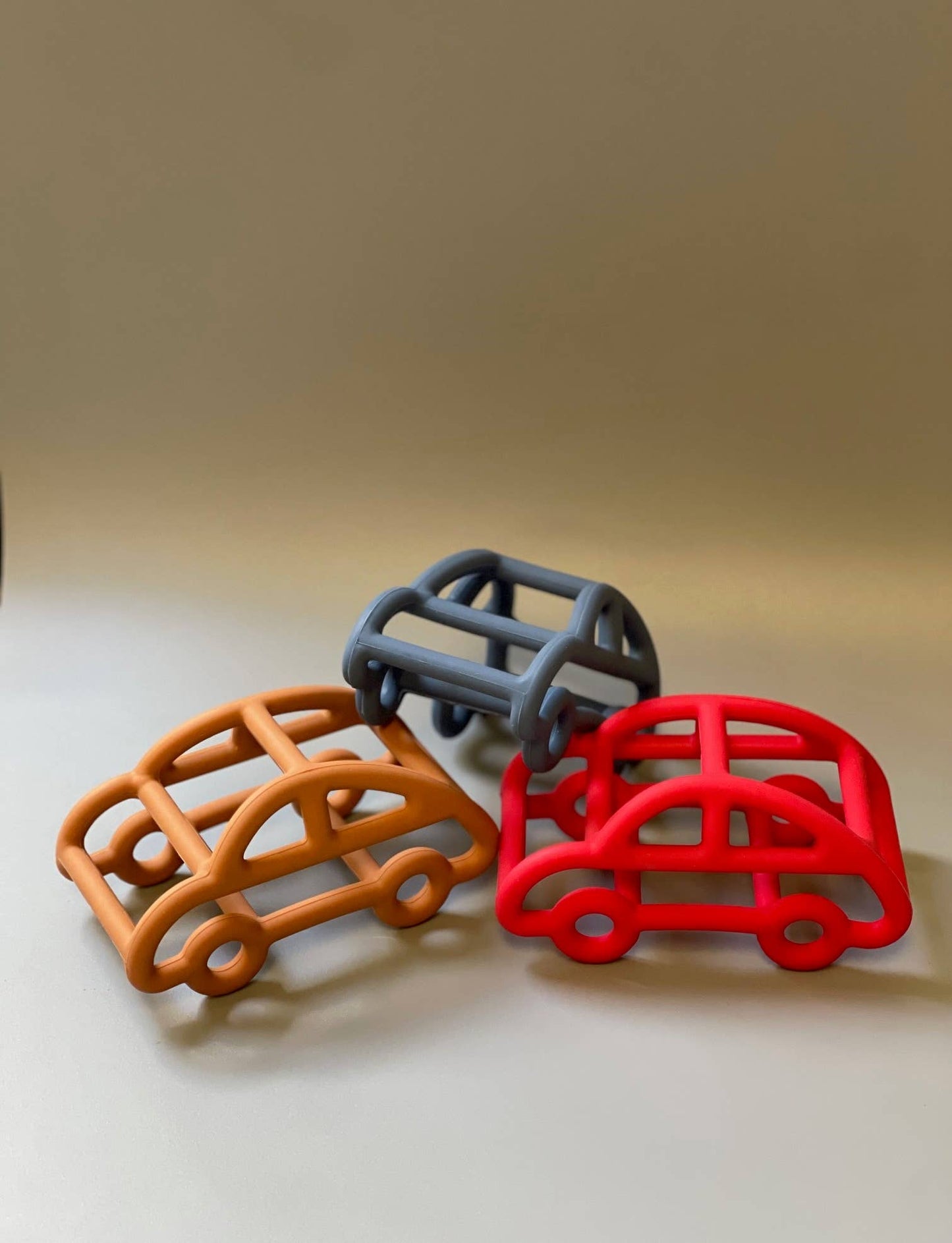 3D Silicone Car Teether - Rust