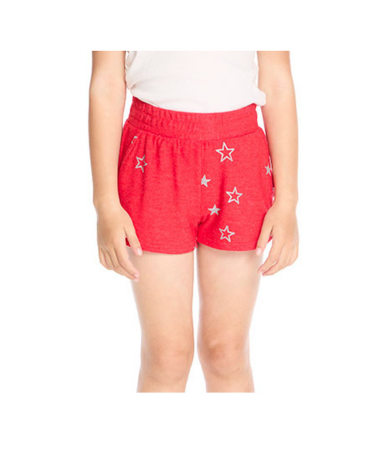Jade Shorts - Crimson Glitter Stars