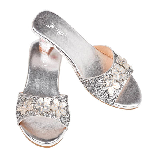 Silver High heel slipper