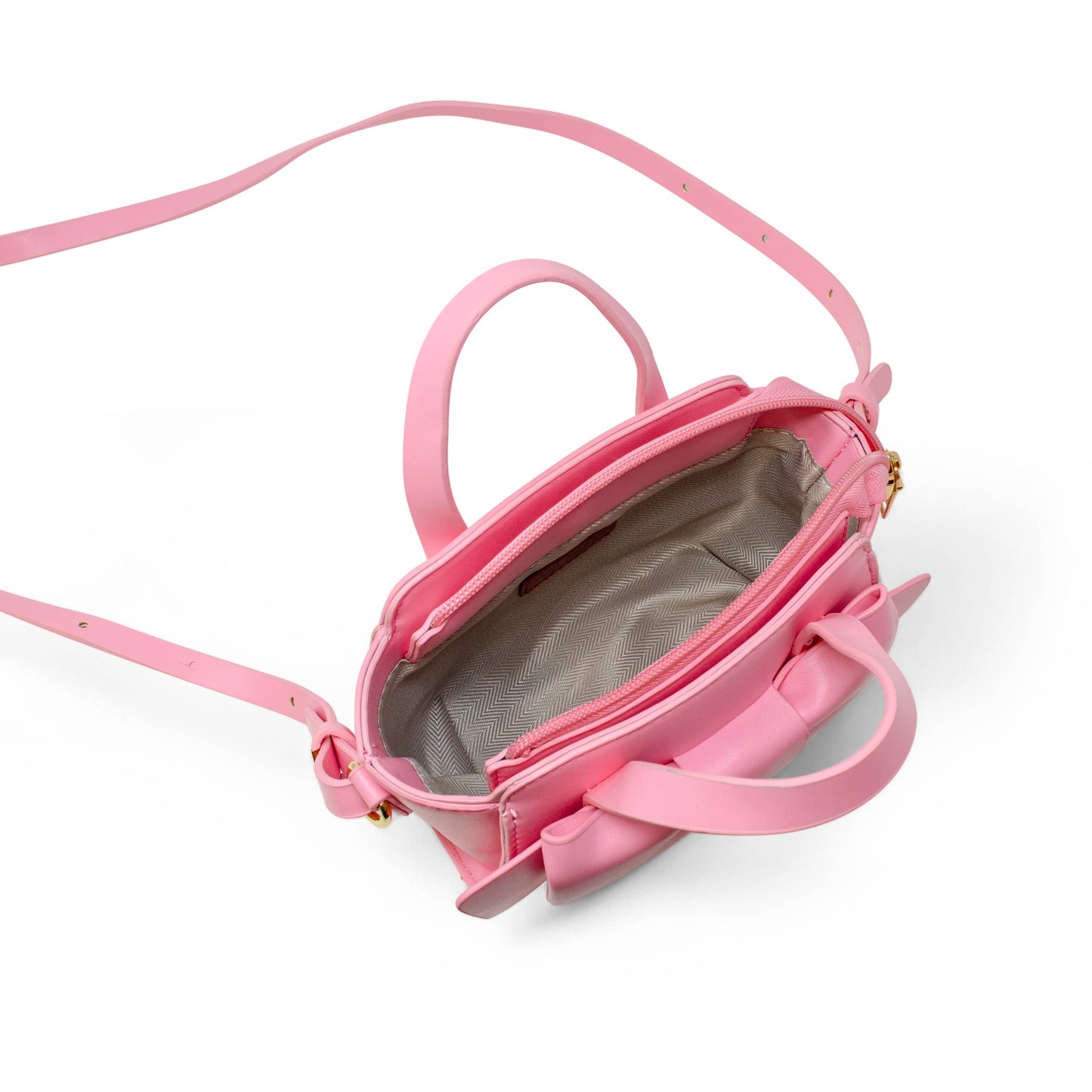 Bow Baguette Handbag- Pink