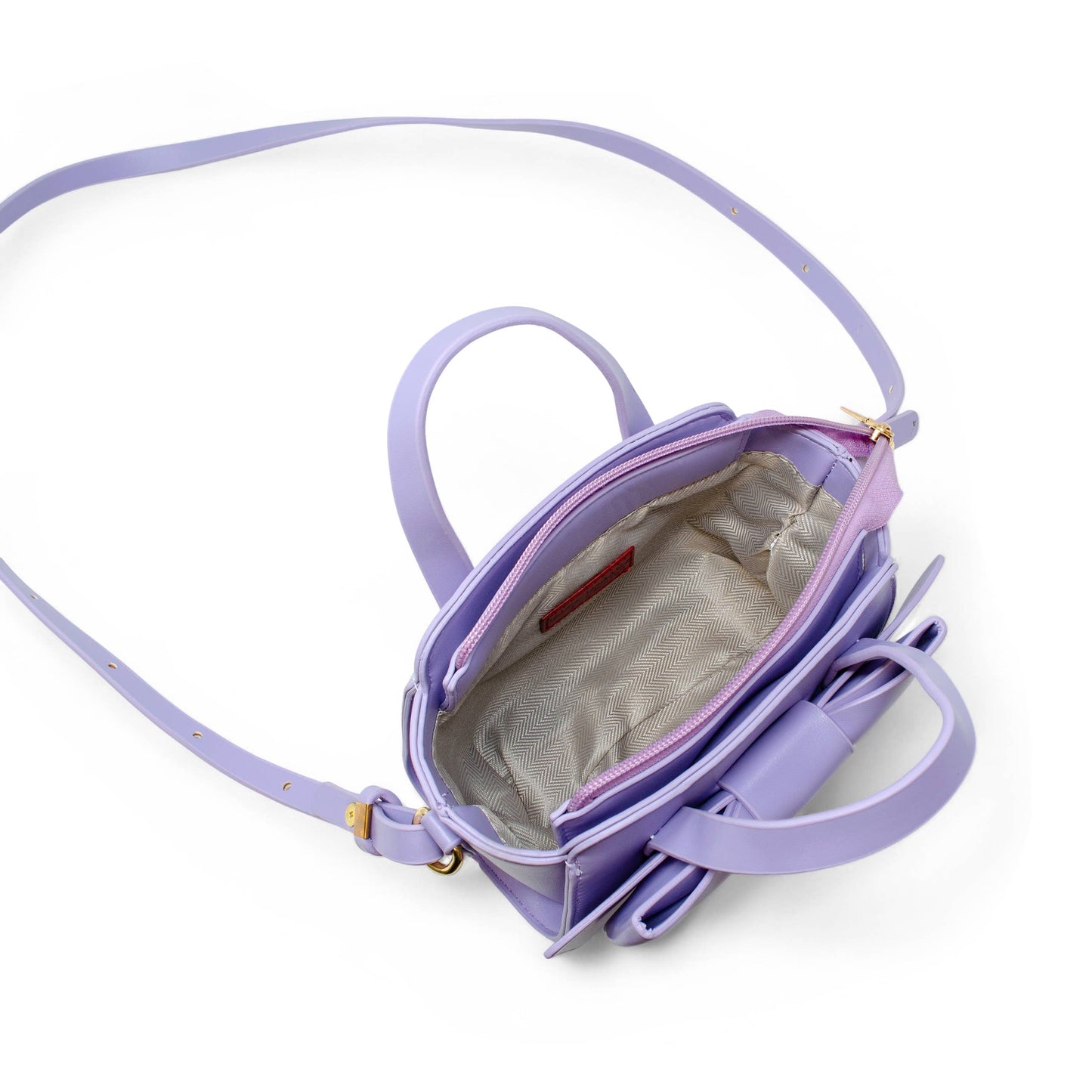Bow Baguette Handbag- Purple