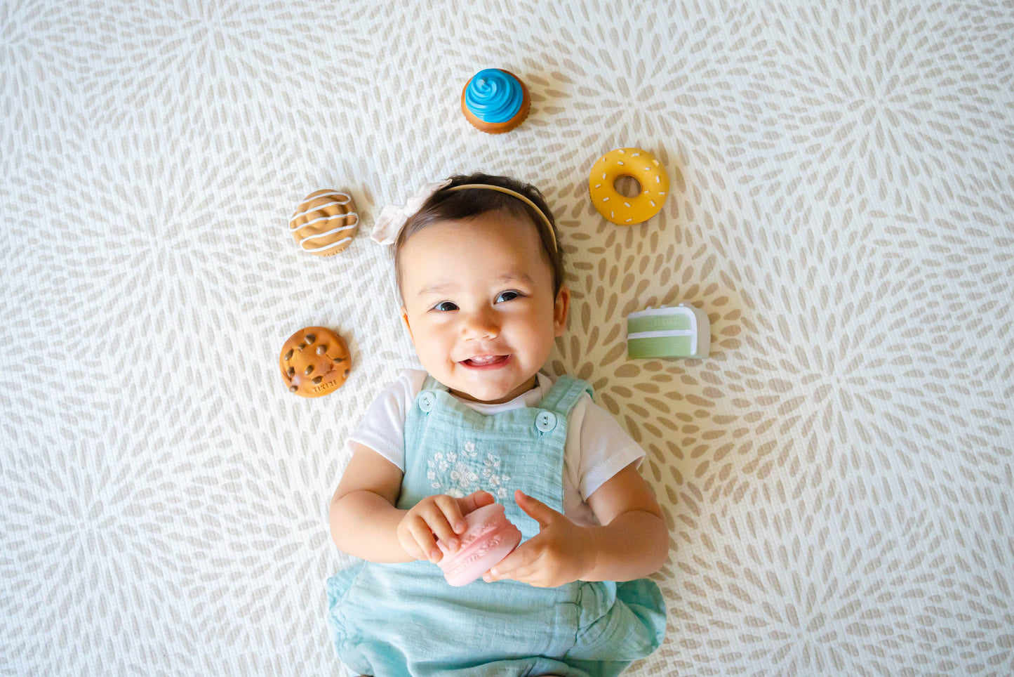 Cupcake -  Rubber Teether, Rattle & Pretend Play