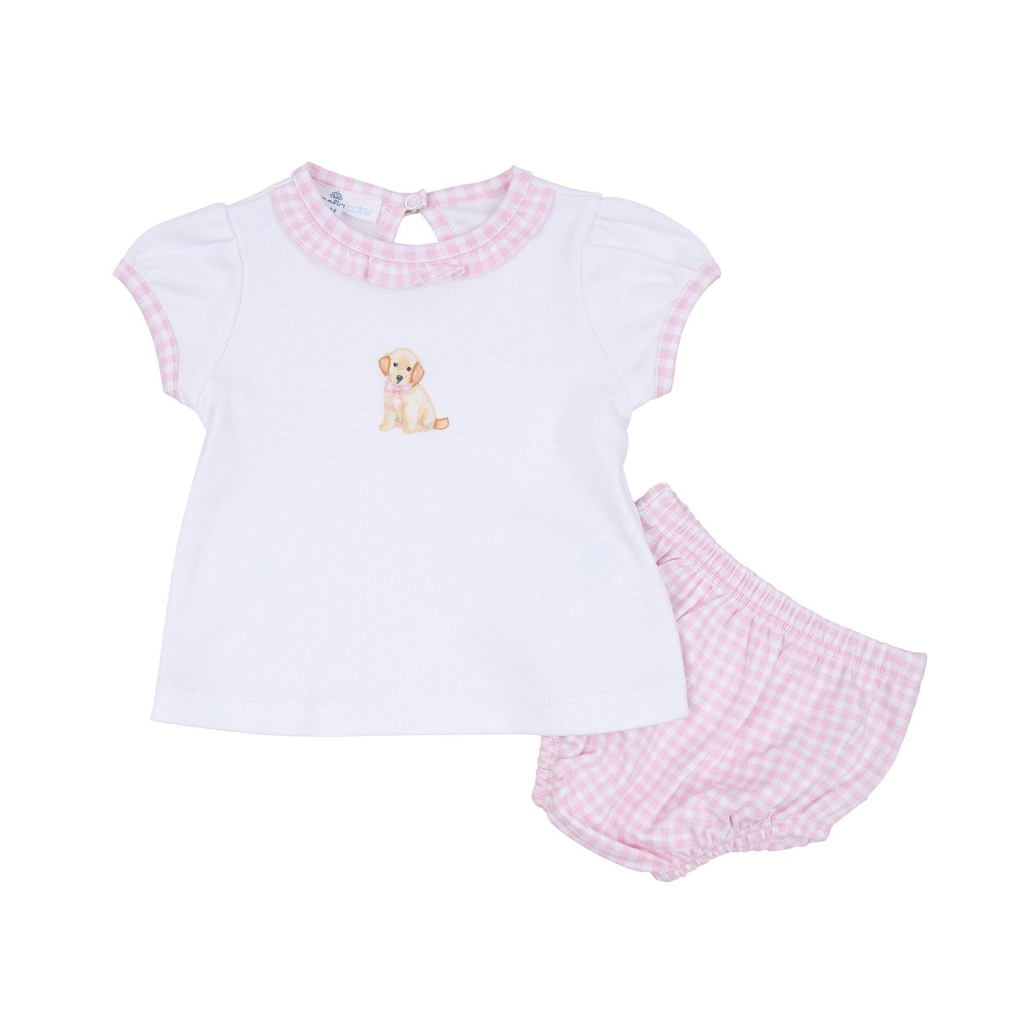 Sweet Golden Ruffle Diaper Cover Set - Pink