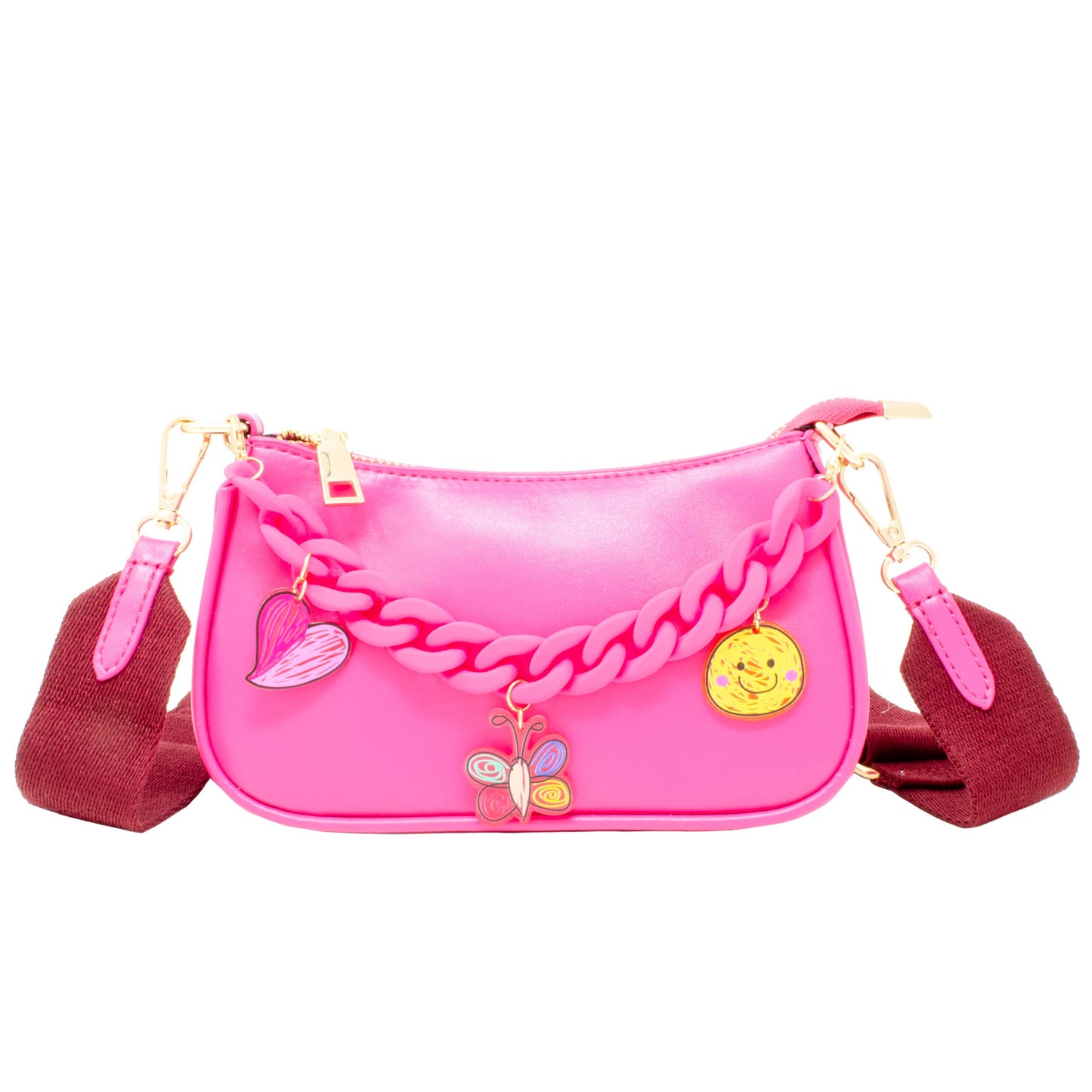 Hobo Jumbo Chain Charm Bag - Hot Pink