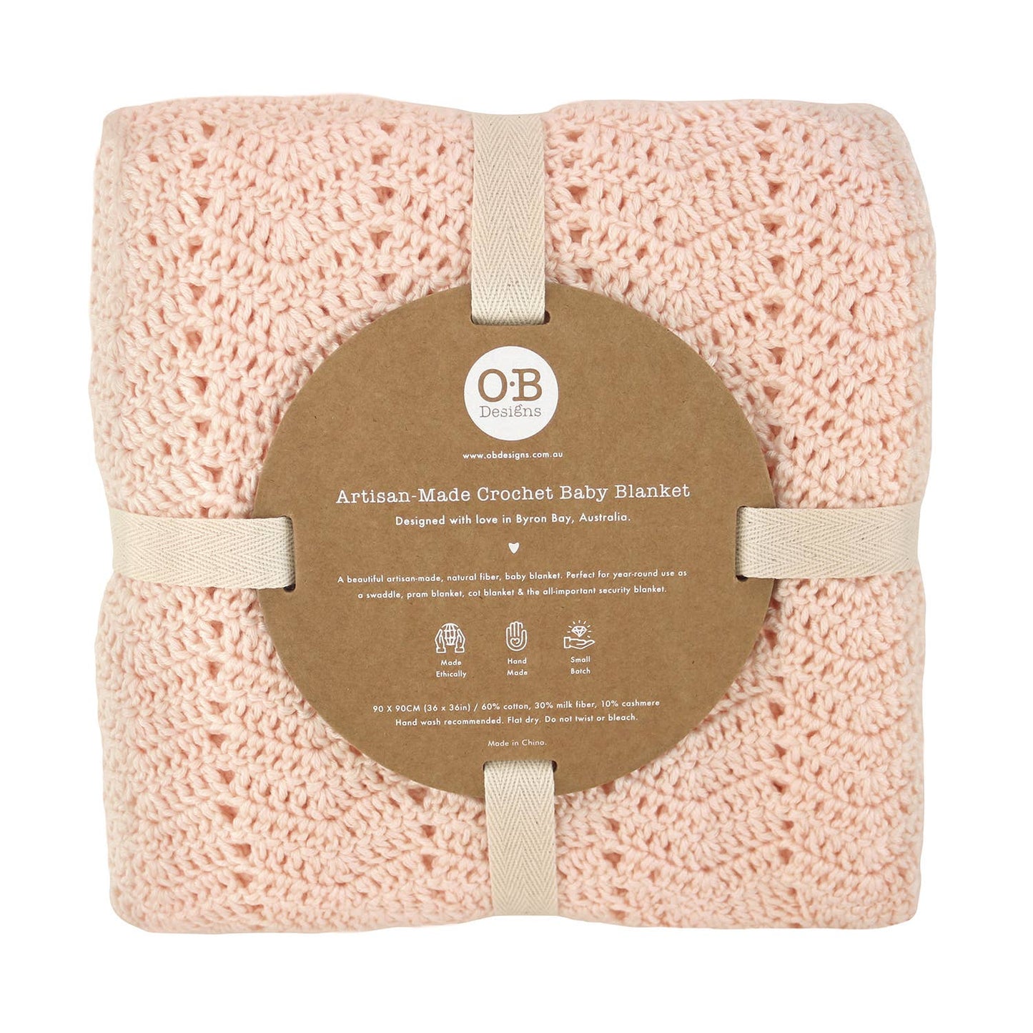 Peach Crochet Baby Blanket