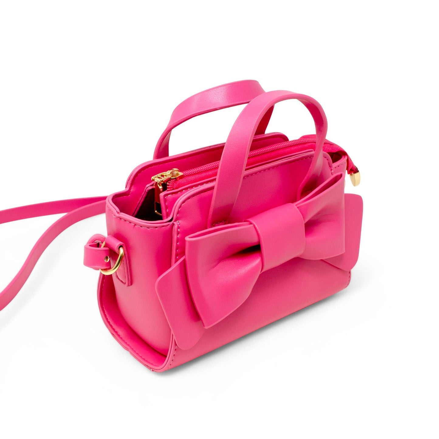 Bow Baguette Handbag- Hot Pink