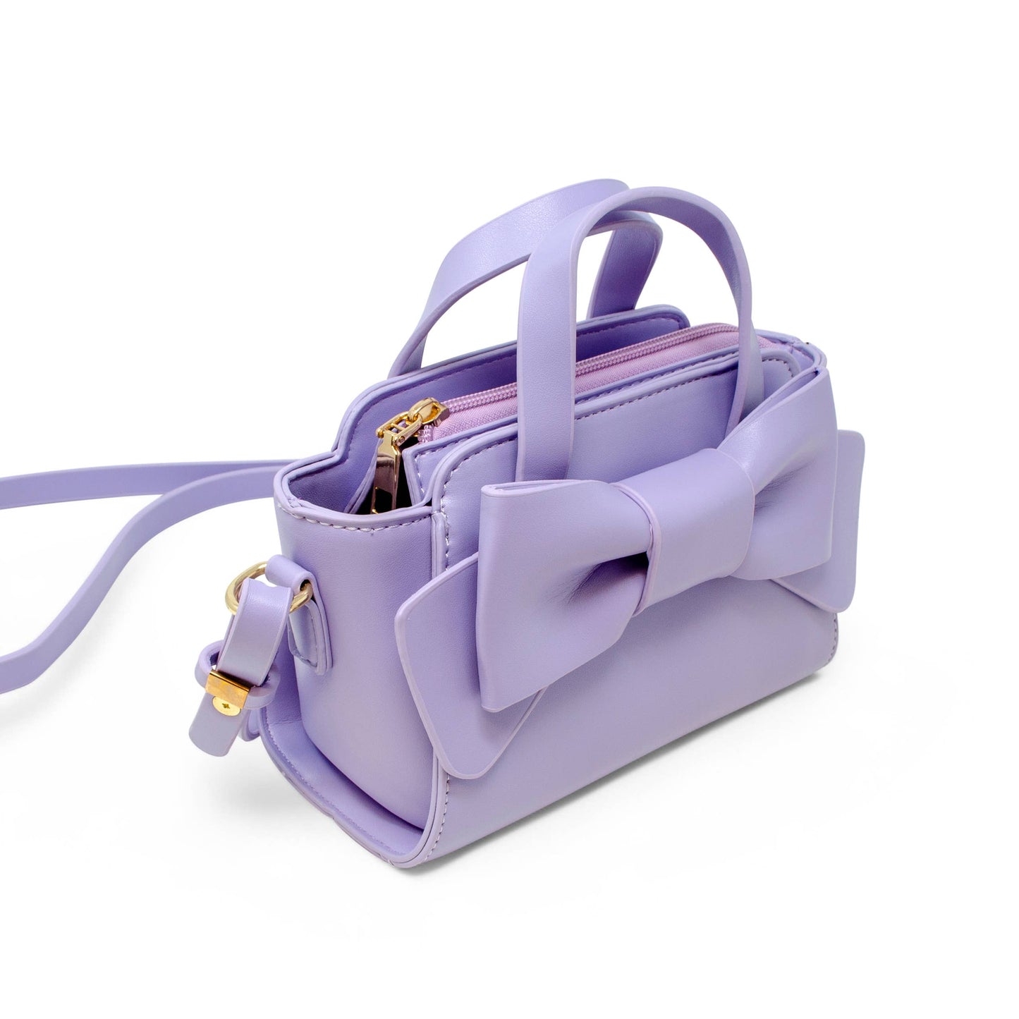 Bow Baguette Handbag- Purple