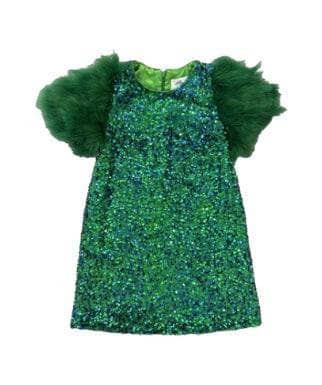 Tween Jade Feather Party Dress