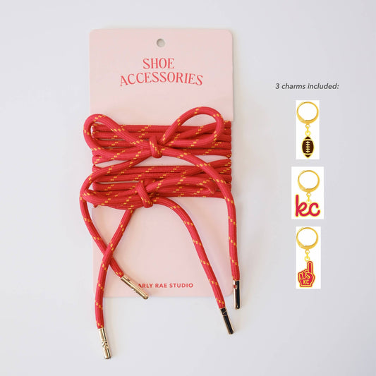 Shoe Charm & Laces Set- KC Red