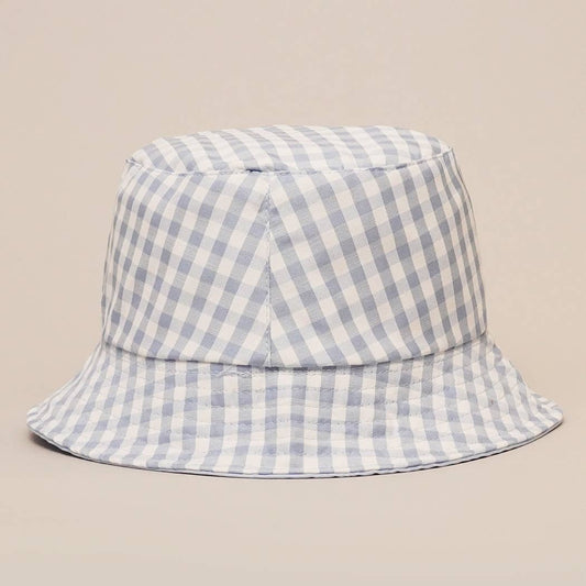Blue Gingham Reversible Bucket Hat