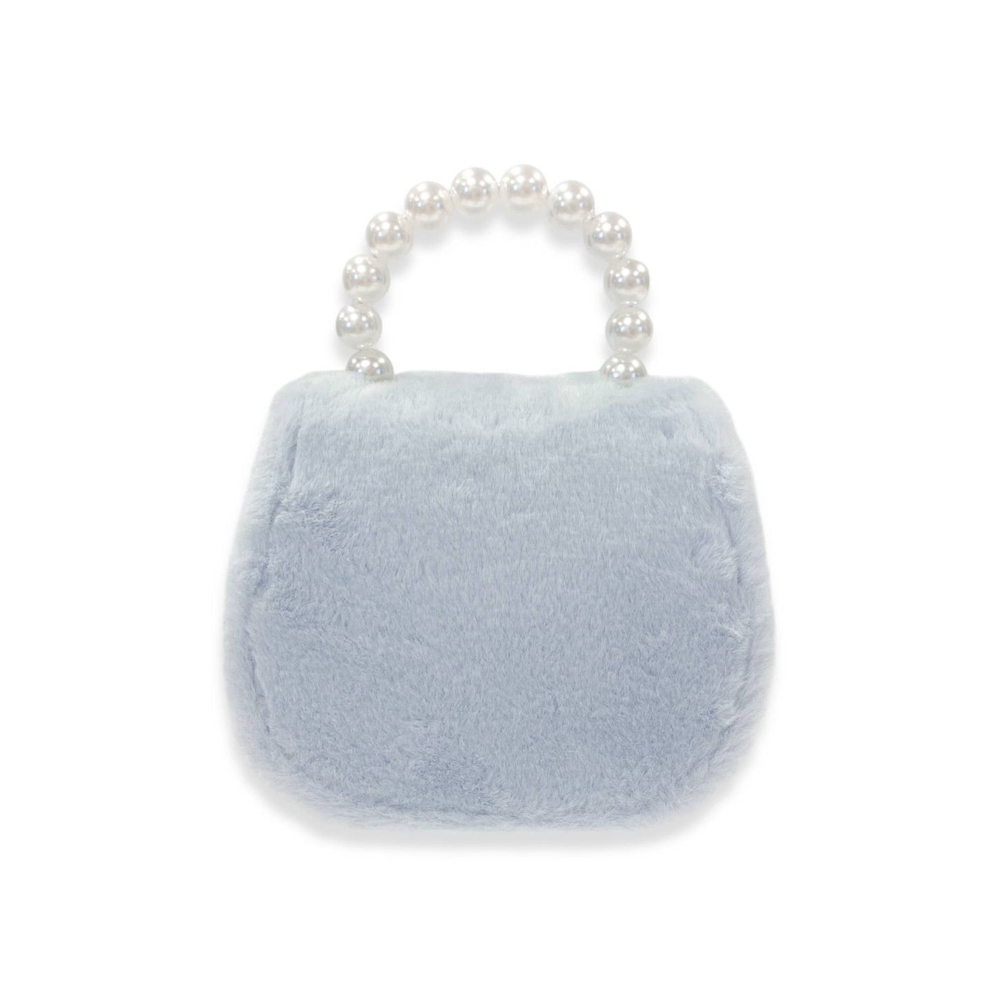 Mesh Bow Furry Purse - Blue