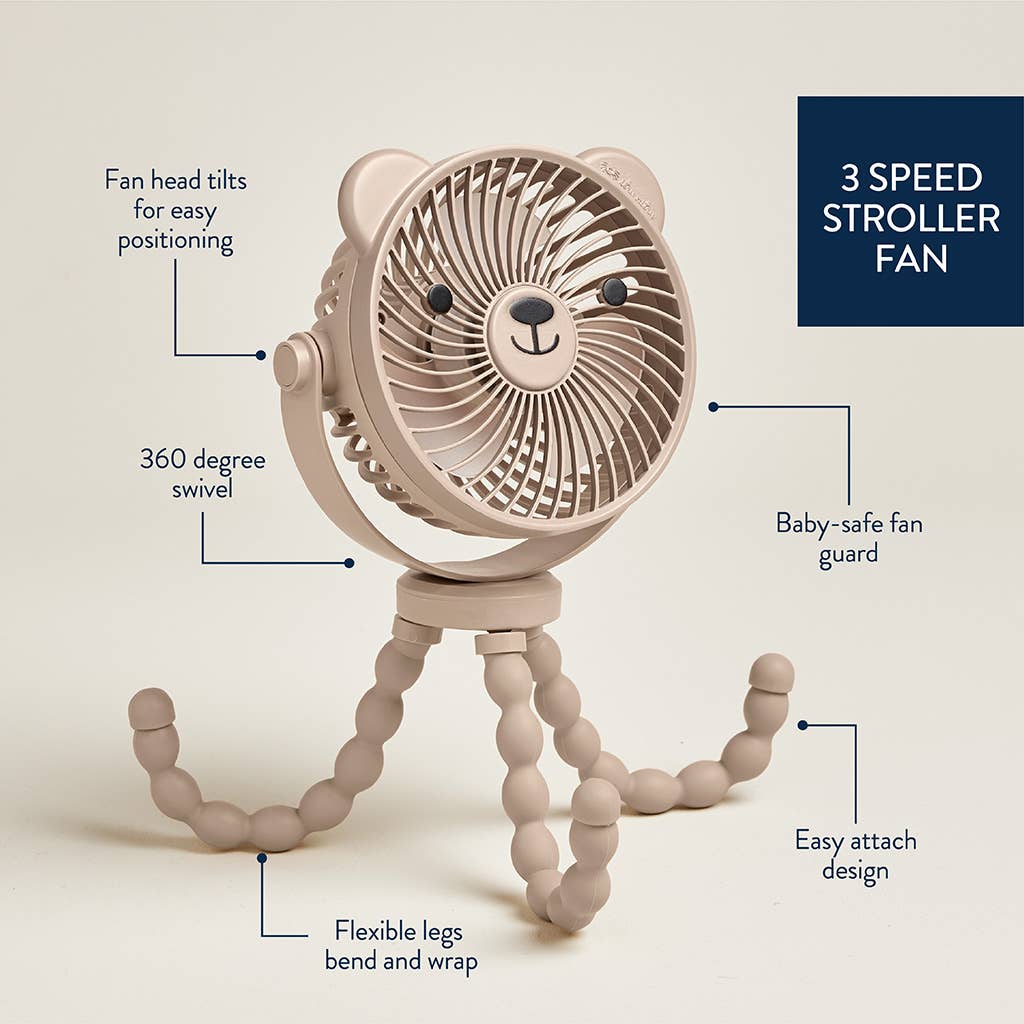 Itzy Breeze 3-Speed Stroller Fan- Pink