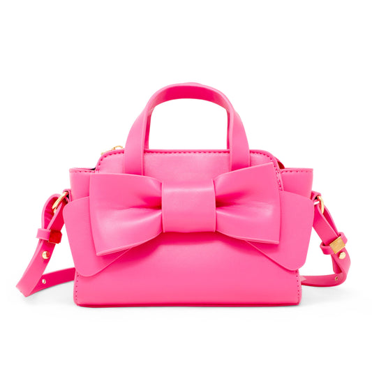 Bow Baguette Handbag- Hot Pink