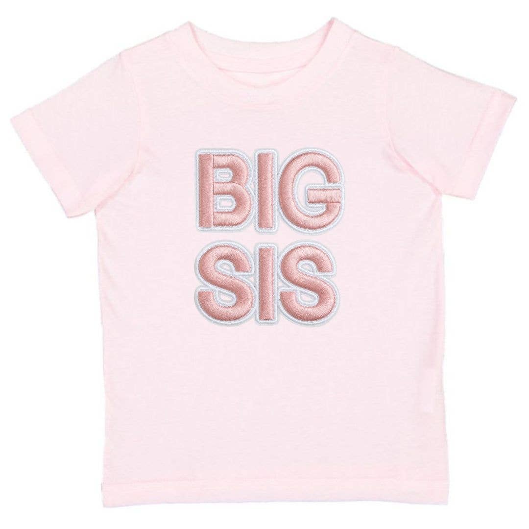 Big Sis Embroidered Patch Tee- Pink